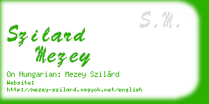 szilard mezey business card